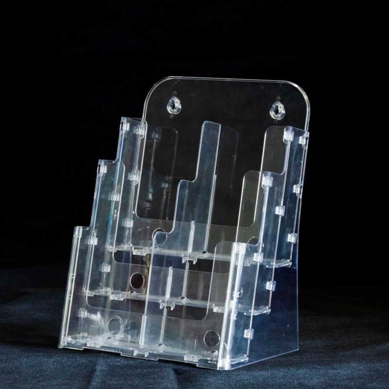 Porte-brochures en plastique personnalisés à 3 niveaux